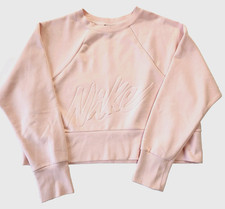 Nike Dri Fit Soft Pink Cropped Long Sleeve Sweatshirt Size Medium