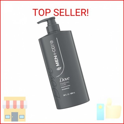 DOVE MEN + CARE Shampoo 1 count Charcoal + Clay for Real Hair that Powers Up Hai