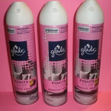 Glade PASSION FRUIT Room Spray FIGHTS ODORS 3 Cans 7.3 OZ each Can