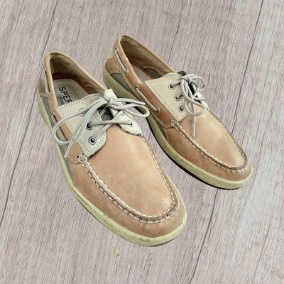 Sperry Billfish 3-eye Boat Shoes Tan  Sz 11 Coastal Nautical Comfort Loafers
