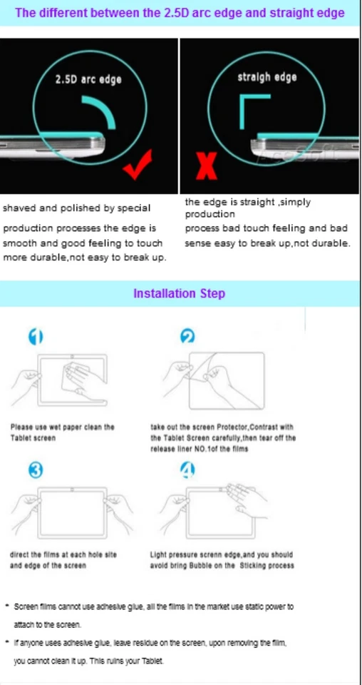 Película protectora de pantalla de vidrio templado de cobertura completa para LG G Pad X 8.0" V520 V521 Foto 3 de 3