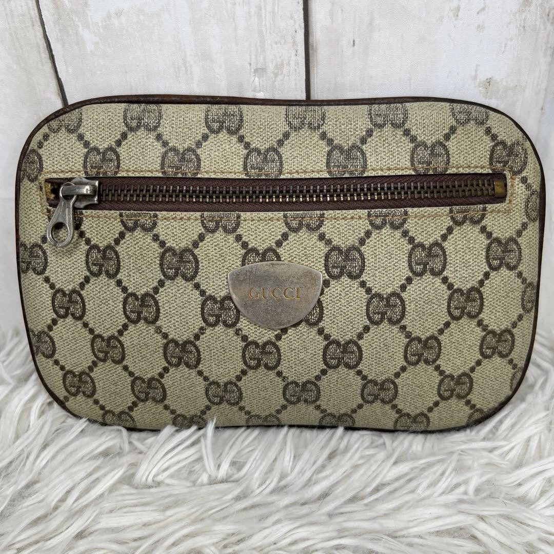 Gucci Pochette Gg Supreme Logo Deuxième Sac Pvc
