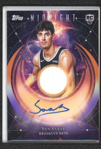 2025-26 Topps Midnight Ben Saraf RC Rookie Jersey Auto #54/75 (DB)
