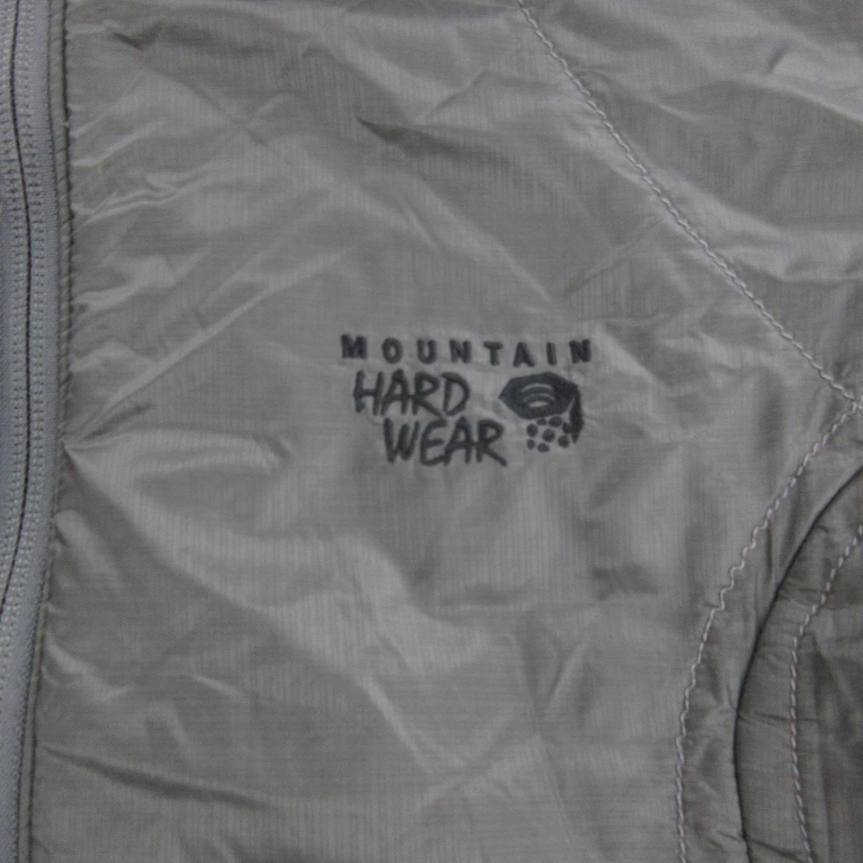Mountain Hardwear Jacket Womens Medium Gray Hooded PrimaLoft Packable Zip OL3330 - Image 4 of 4