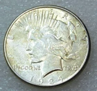 1924-S Peace Silver Dollar XF/AU Bright Luster in saflip #M387