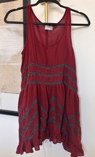 Free People Intimately Lace Trapeze Slip Dress Size XS polkadot Red