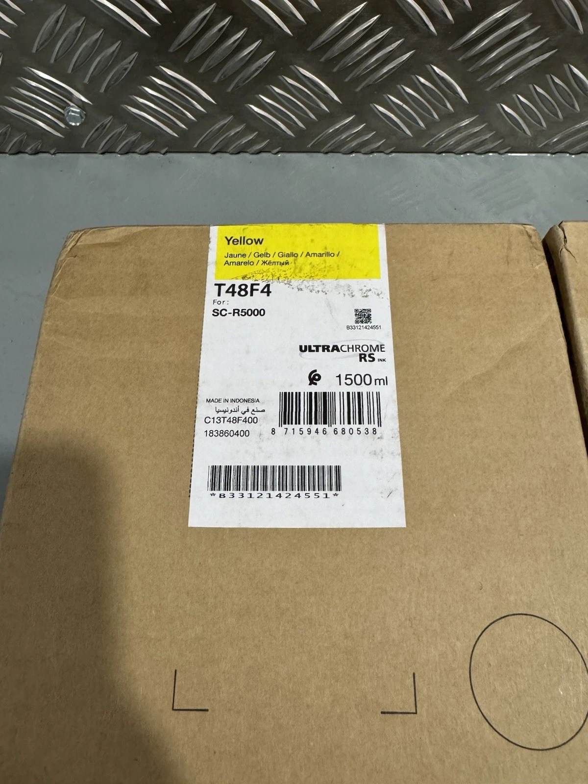 Genuine Epson T48F4 Yellow & T48F5 Cyan Ink For SC-R5000 C13T48F400 Brand New 2