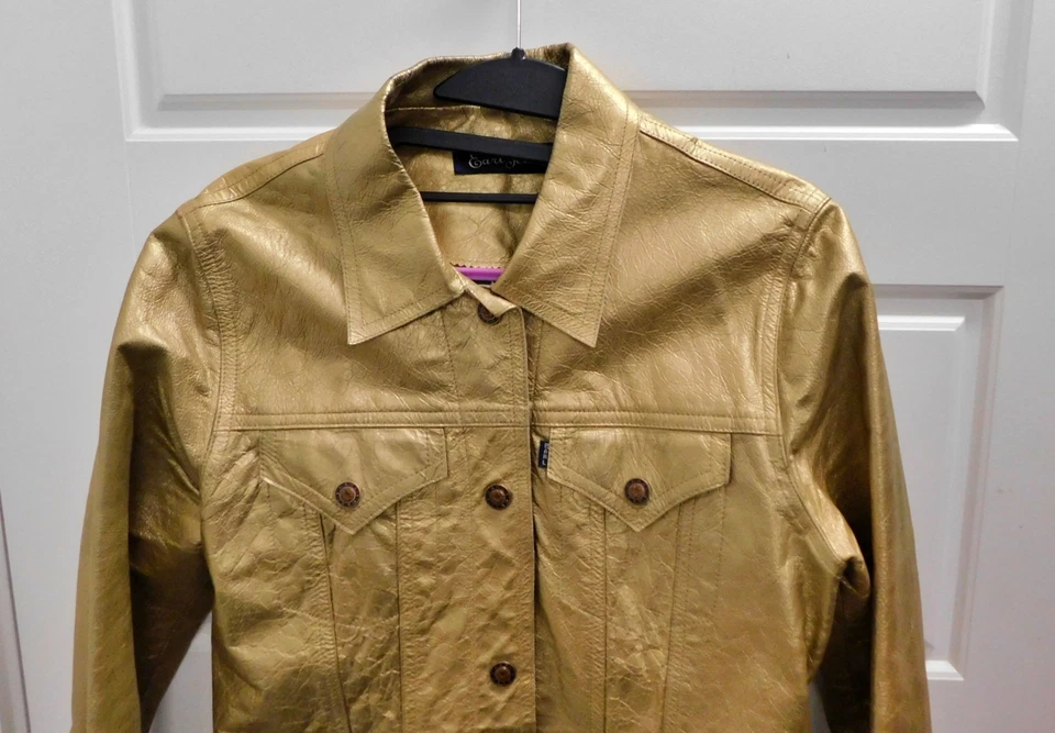 Винтажный Earl Jean золото кожаная куртка размер женщин M - Изображение 2 из 4