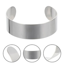 8Pcs Metal Bracelet Blanks for Stamping Durable Silver Cuff Jewelry Supplies