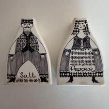 Vintage MCM Figgjo Flint Turi Norway Man and Woman Salt Pepper Shakers Ceramic