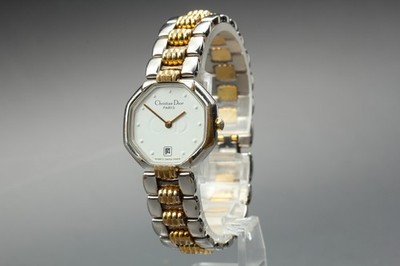 Dior 腕時計 Exc+5] Christian Dior D48-203-1 Two-Tone Roman Date 25mm Ladies Qz