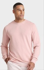    Men  s French Terry Crewneck Pullover Sweatshirt   Goodfellow  Co    Ash Pink