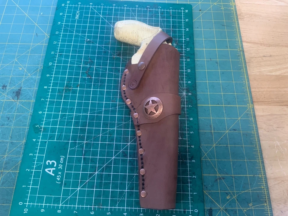"Funda de cuero hecha a mano derecha 3"" cilindro Taurus Judge" Foto 2 de 4