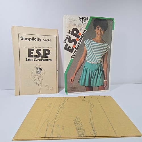 Simplicity 6404 Pattern Stretch Knit Top Shorts SKORT ESP Misses sz 10-14 UNCUT - Picture 4 of 4