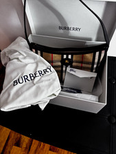 Burberry Plaid Shoulder Bag Zip Closure Black...