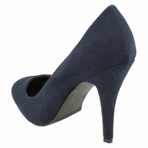Ladies Anne Michelle 'F9757' Microfibre High Heel Smart Court Shoes - Bild 10 von 12