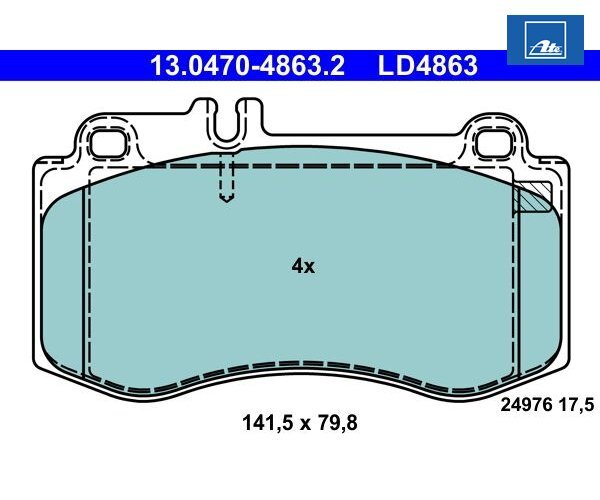 Bremsbelagsatz, Scheibenbremse Ate Ceramic Ate 13.0470-4863.2-image