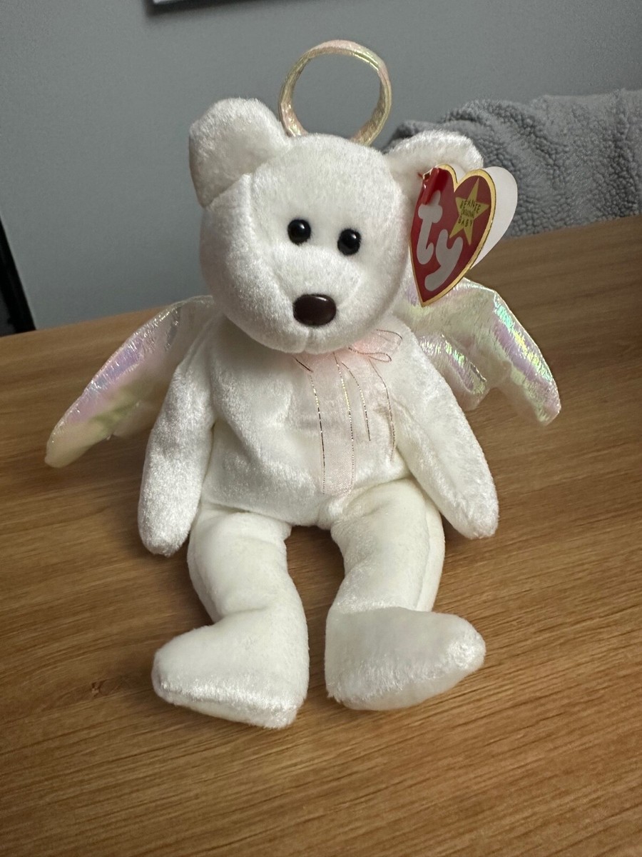 Extremely Rare TY HALO Beanie Baby PE Pellets w/Brown Nose Errors!