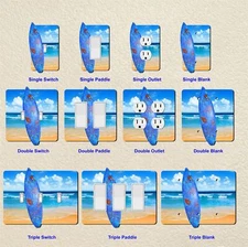 Beach Surf Board Wall Plate Switch Paddle Outlet Rocker Cover Wallplates