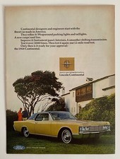1967 Lincoln Continental On Grass Lawn Vintage Advertisement Print Art Car Ad