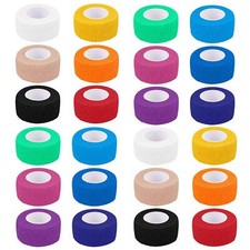 24 Pack Self Adherent Cohesive Wrap Bandages 1 Inches X 5 Yards, First Aid Tape