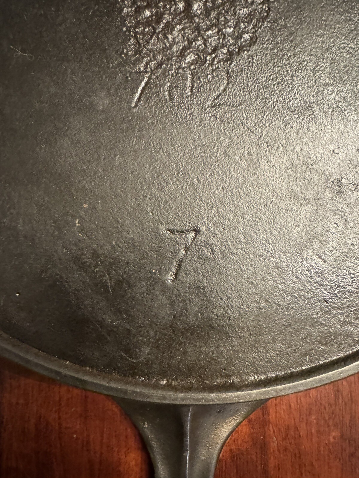 Early ERIE Series 3 Cast Iron Skillet 7 Also Marked “ 702” Sits Flat