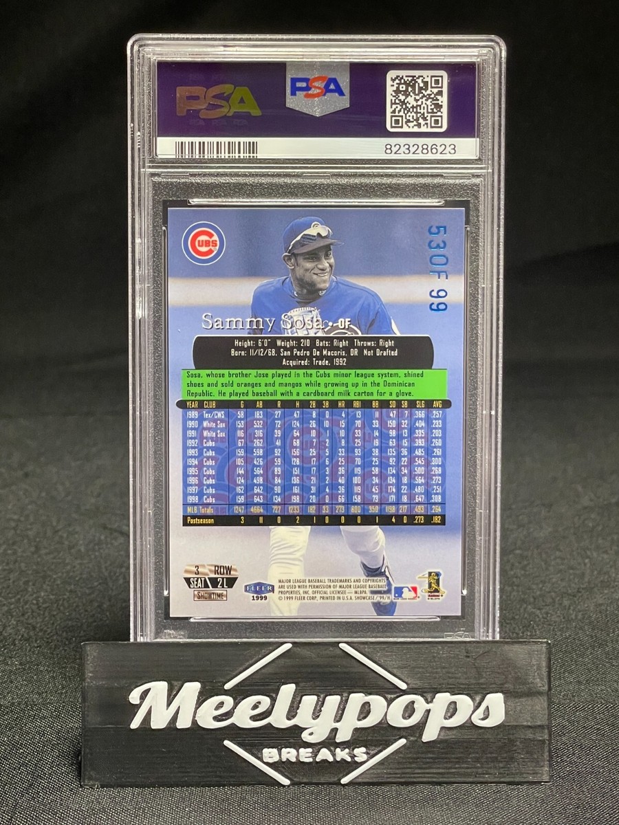 Sammy Sosa 1999 Flair Showcase Legacy Collection Row 3 /99 PSA 7 