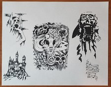1989 OLD VINTAGE Greg Ardron Traditional Tattoo Flash Sheet Sydney AUS Nightmare