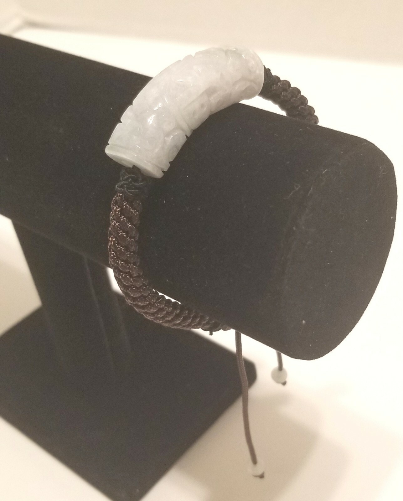 Engraved Chinese Luck & Blessing Bracelet with Handmade Cord 13.5mm-image