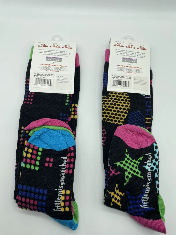 Little Miss Matched Socks Three miss matched socks set of 2 Ages 4-9 - Image 2 of 4