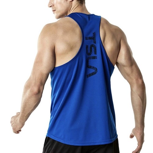 Blue Racerback Quick Dry Logo Tank Top 