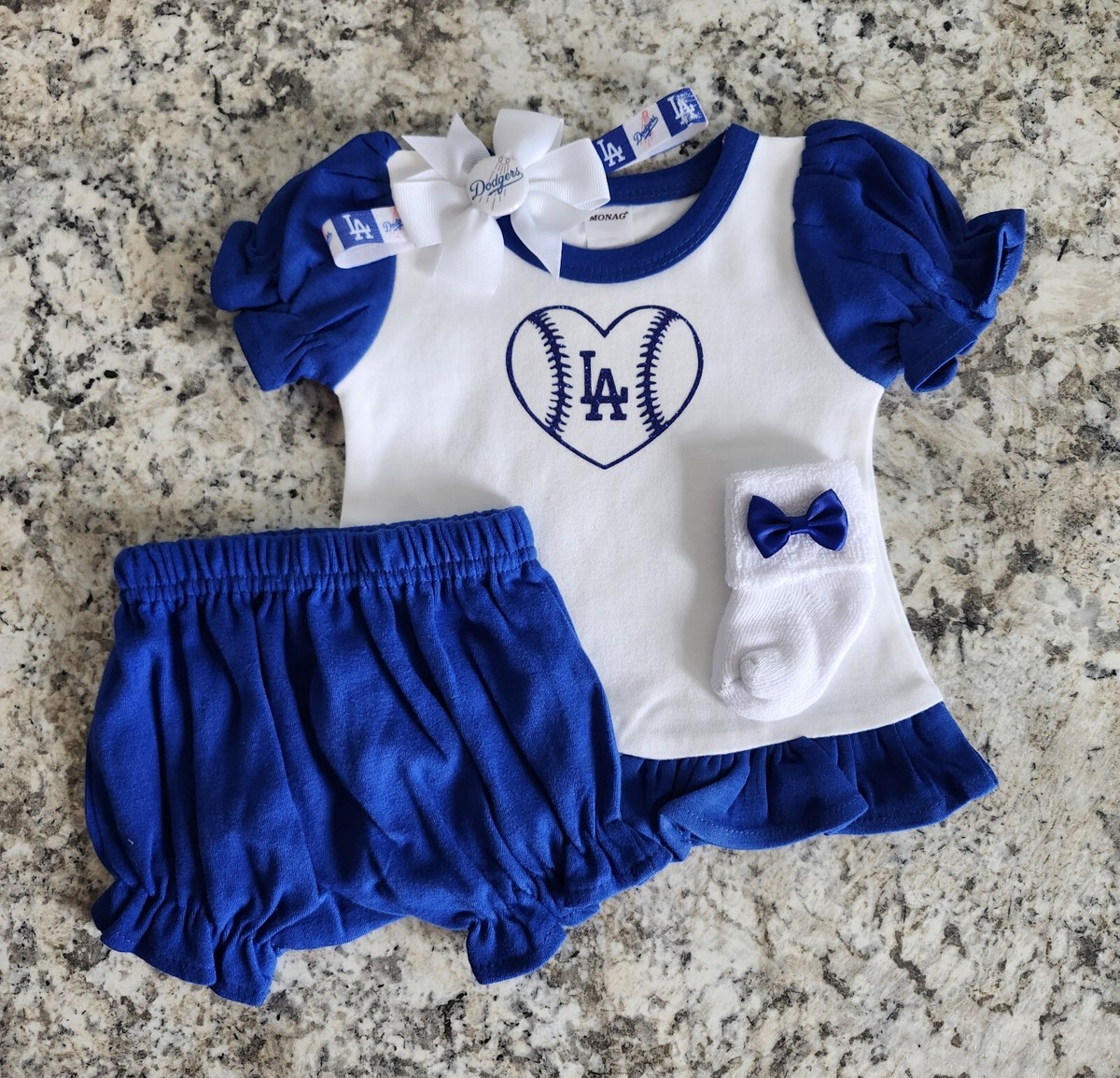 Dodgers baby/toddler girl outfit Dodgers take home LA baseball