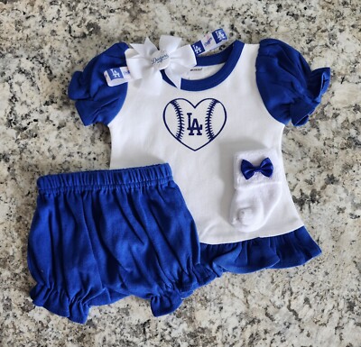 Dodgers baby/toddler girl outfit Dodgers take home LA baseball baby gift