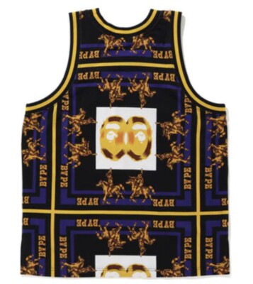 ウェア A BATHING APE DOUBLE APE HEAD TANK TOP A Bathing Ape BAPE Black & Gold Double Ape Head Tank Top Size X