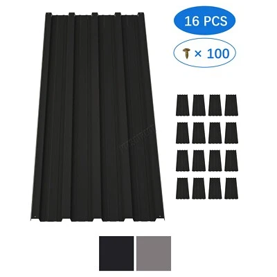 BIRCHTREE Roof Sheets 16X Corrugated Garage Carport Shed Metal Roofing Panels