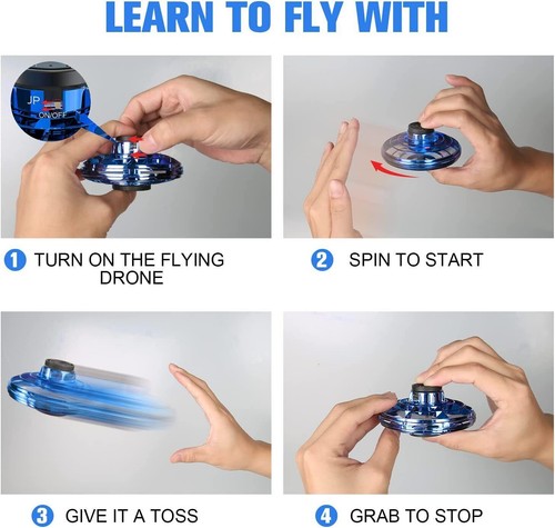 Flying Fidget Spinner Drone Ball UFO Stress Focus Hand Fun Toy LED Kids & Adults - 第 31/44 張圖片