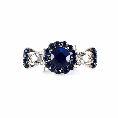 Metal Hair Claw Clip Hairpin Rhinestone Crystal Vintage Elegant Nave Blue 005