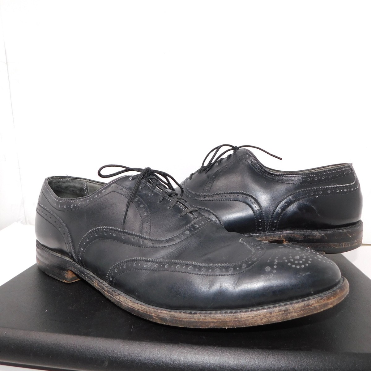 VTG Cordwainer Wright Mens 10.5 D Leather Brogue Wingtip 