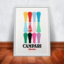 Campari Soda Retro Advertising Vintage Wall Art Print. Great Home/Shop Decor