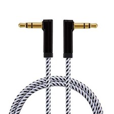 6Ft 3.5mm Stereo Audio Cable 90 Degree Right Angle Plugs for Car Home Phones