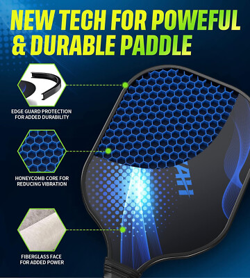 Lot De Raquettes Pickleball GOTWAH - Fibre De Verre Légère Avec Poignée Rembourrée Pour Débutants Et Confirmés