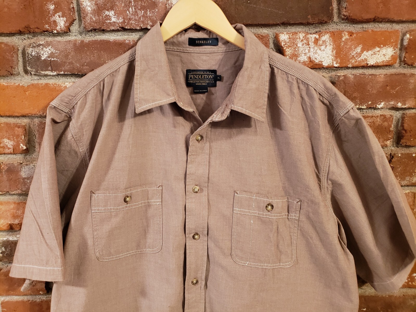 Pendleton Mens Berkeley Button Down Shirt Brown W… - image 3