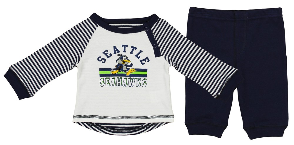 OuterStuff NFL Newborn Team Color Shirt and Pant Set, Seattle Seahawks