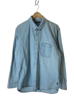 BALENCIAGA Long Sleeve Shirt 38 Denim Blue Plain UP57201801313 