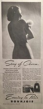 Vintage Print Ad 1937 Burjois Evening In Paris Bath Accessories Perfume Woman