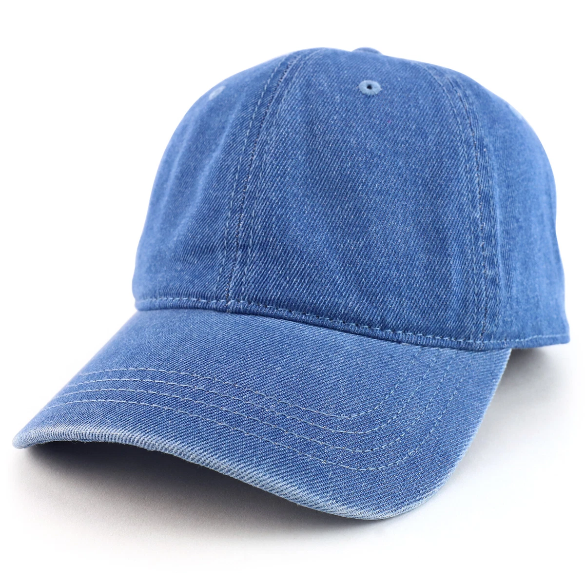 2XL Low Profile Soft Crown Denim 100 Cotton Washed Baseball Cap