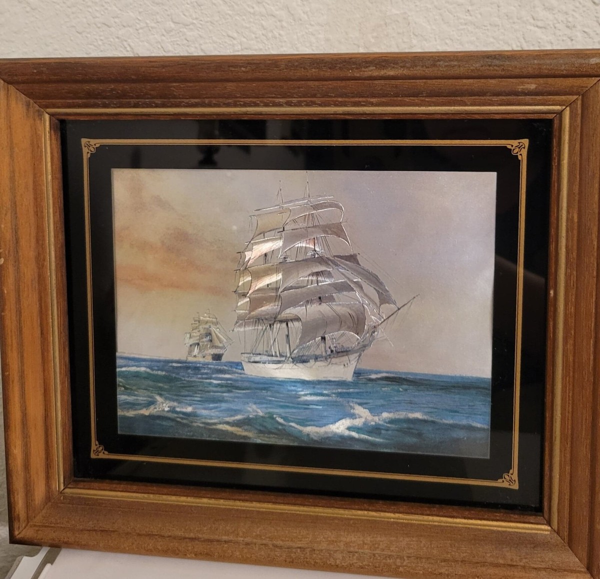 【新品・未使用】DUFEX 英国製 エッチングアート ヴィンテージ 帆船 Vintage Dufex Prints Sailing Ships Foil F. J. Warren Ltd Hitchin