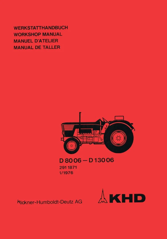 Werkstatthandbuch DEUTZ D8006 D10006 D13006
