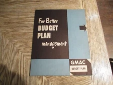 1951 51 CHEVROLET CAR TRUCK  BUDGET PLAN MANAGMENT  GMAC  DEALERSHIP USE ONLY