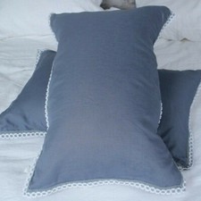 Leinen Kissenbezug 100% Naturlinie Flachs Cambric 50 X 80cm Grau Silber Pink
